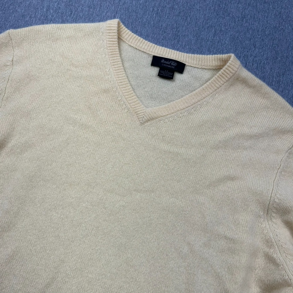 Marshall Fields Cashmere Vneck Sweater Mens Large Tall Butter Yellow